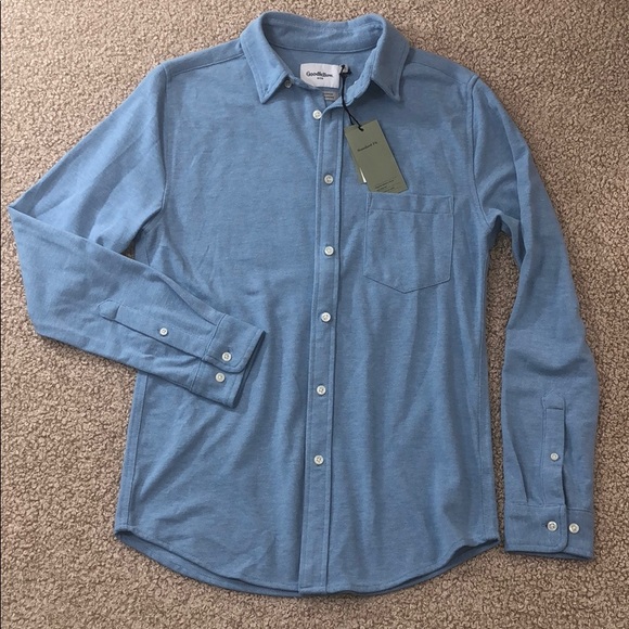 Goodfellow & Co Other - 🏆GOODFELLOW LS Knit Button-Down Shirt Cyber Blue